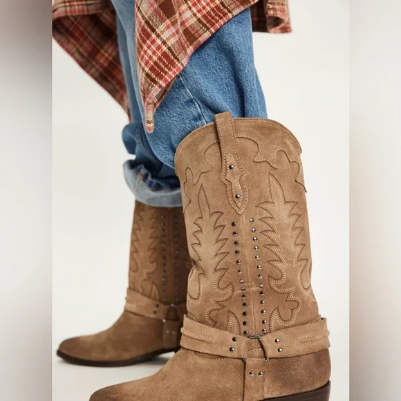 Free People Rodeo Riding Boots-Size 8-New In Box - Picture 4 of 17